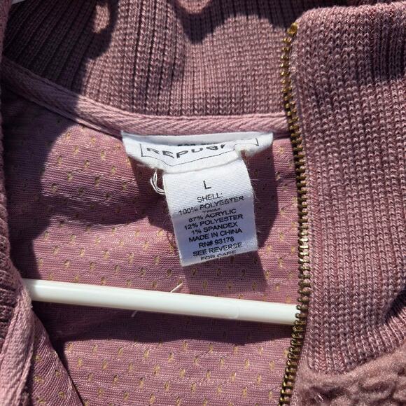For the Republic pinkish tall neck sweater worth 1/4 zip up womens size L - Picture 3 of 5